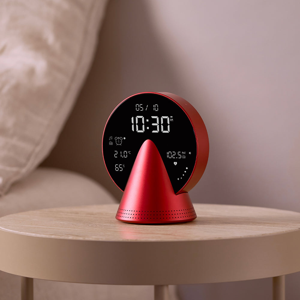 Lexon Conic Radio Alarm Clock With Fm & Built-In Bluetooth Speaker - Red-Lexon-Mood