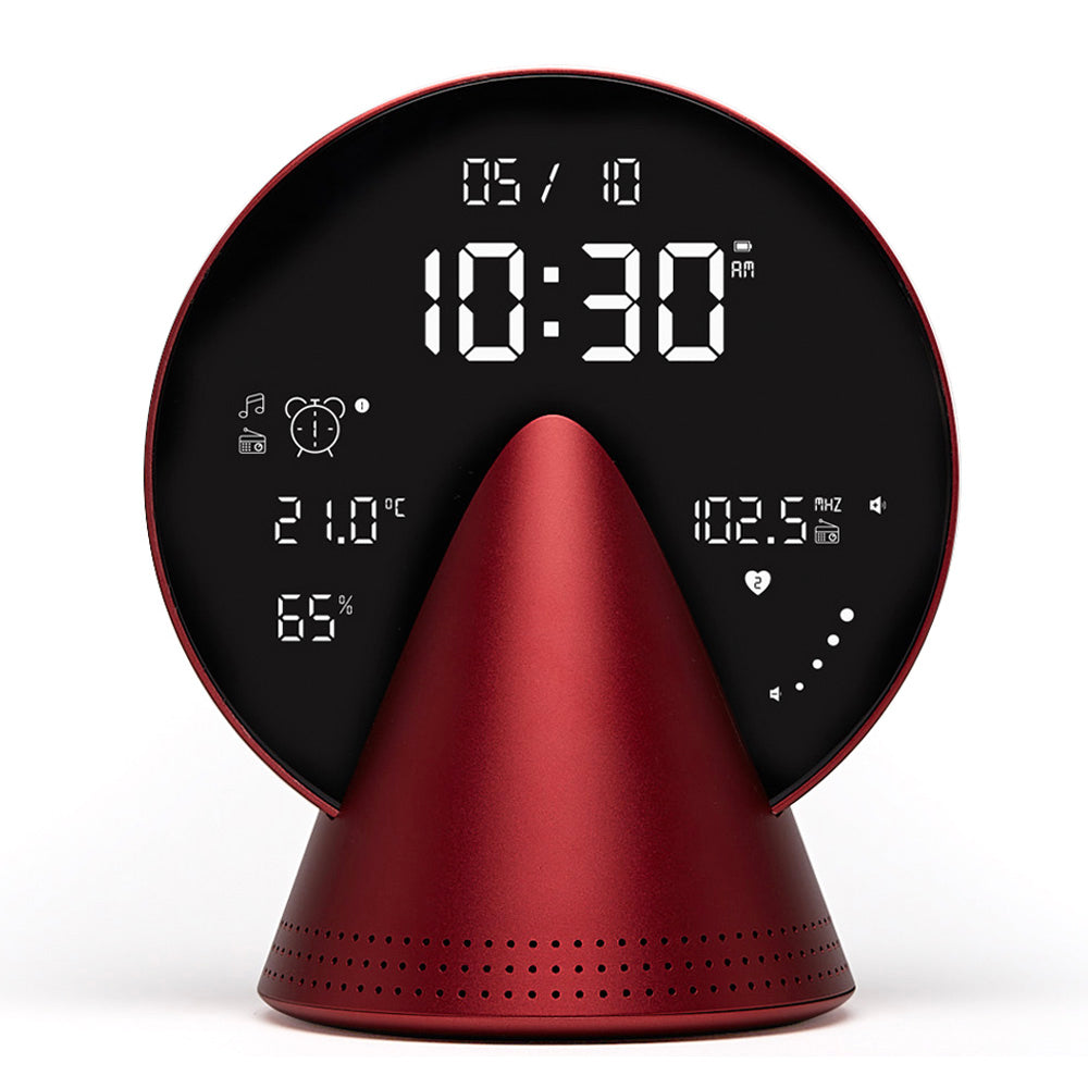 Lexon Conic Radio Alarm Clock With Fm & Built-In Bluetooth Speaker - Red-Lexon-Mood