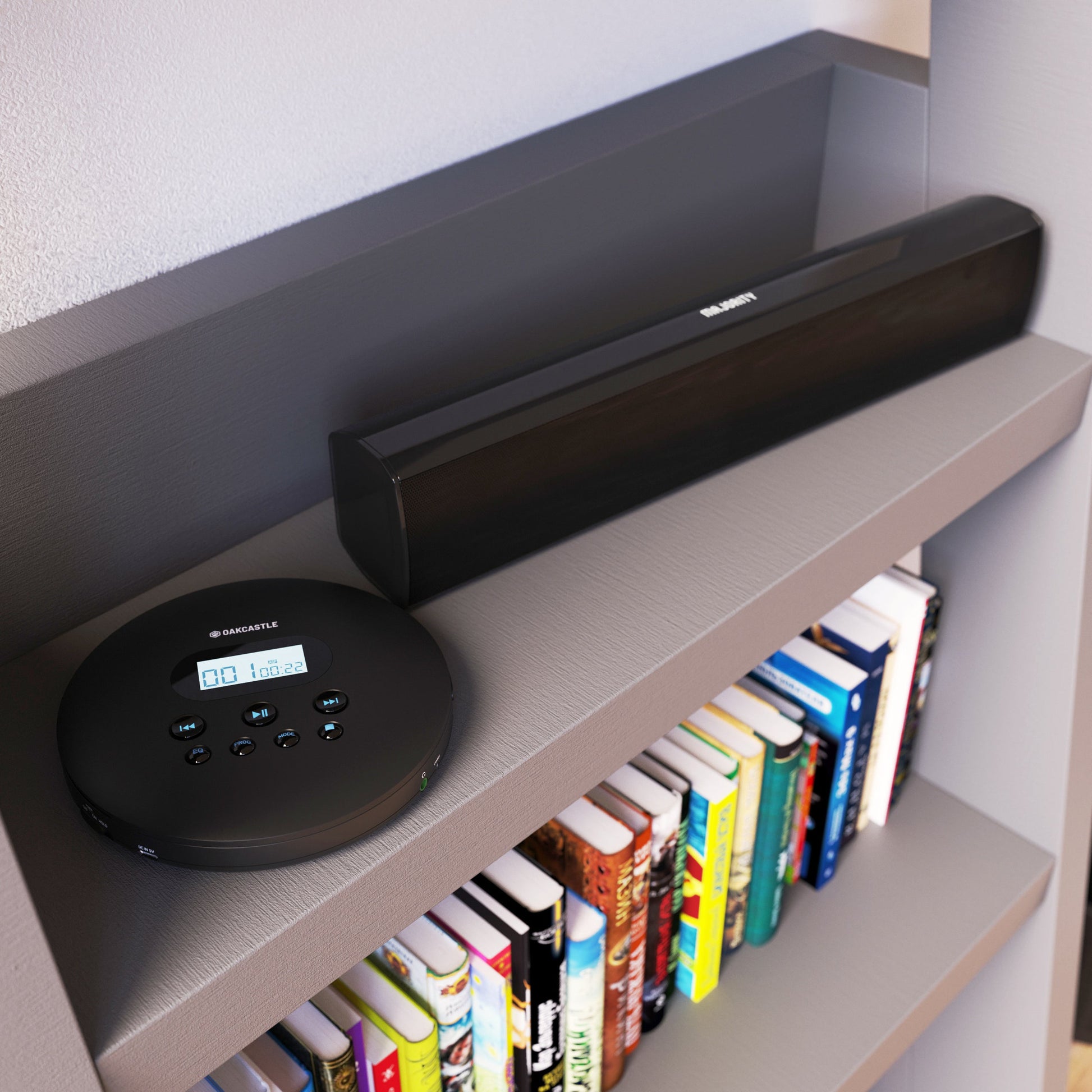 Majority Oakcastle CD100 Bluetooth Portable CD Player - Black-Majority-Mood