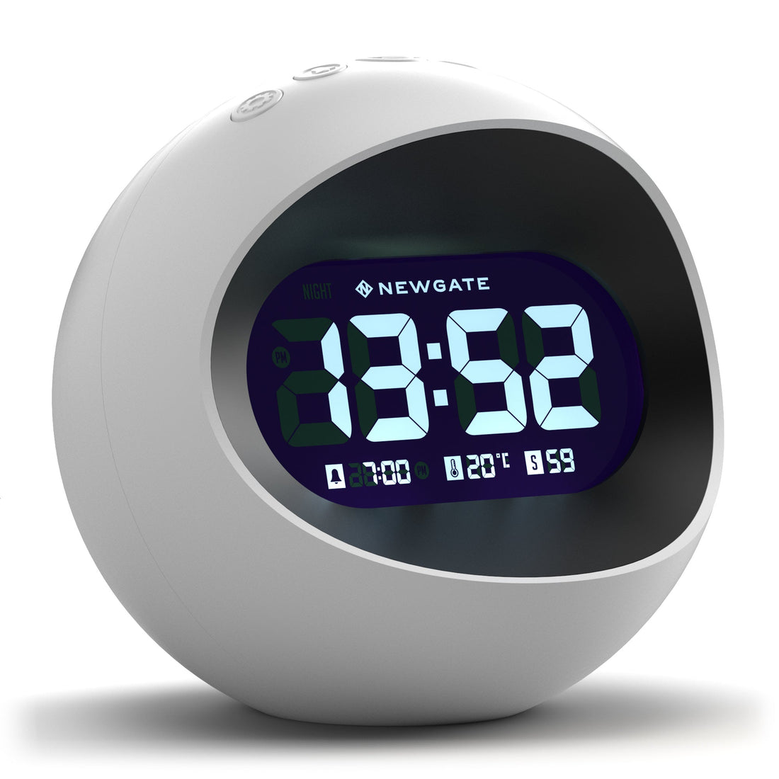 Newgate Centre Of The Earth Lcd Alarm Clock White-Newgate-Mood