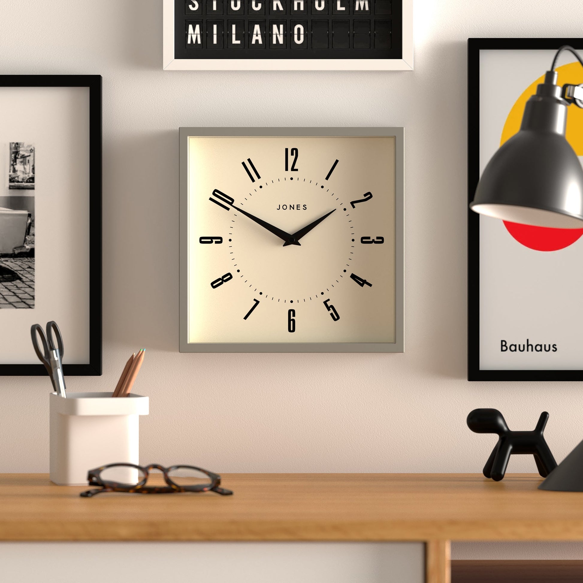 Newgate Jones Box Wall Clock Grey-Newgate-Mood
