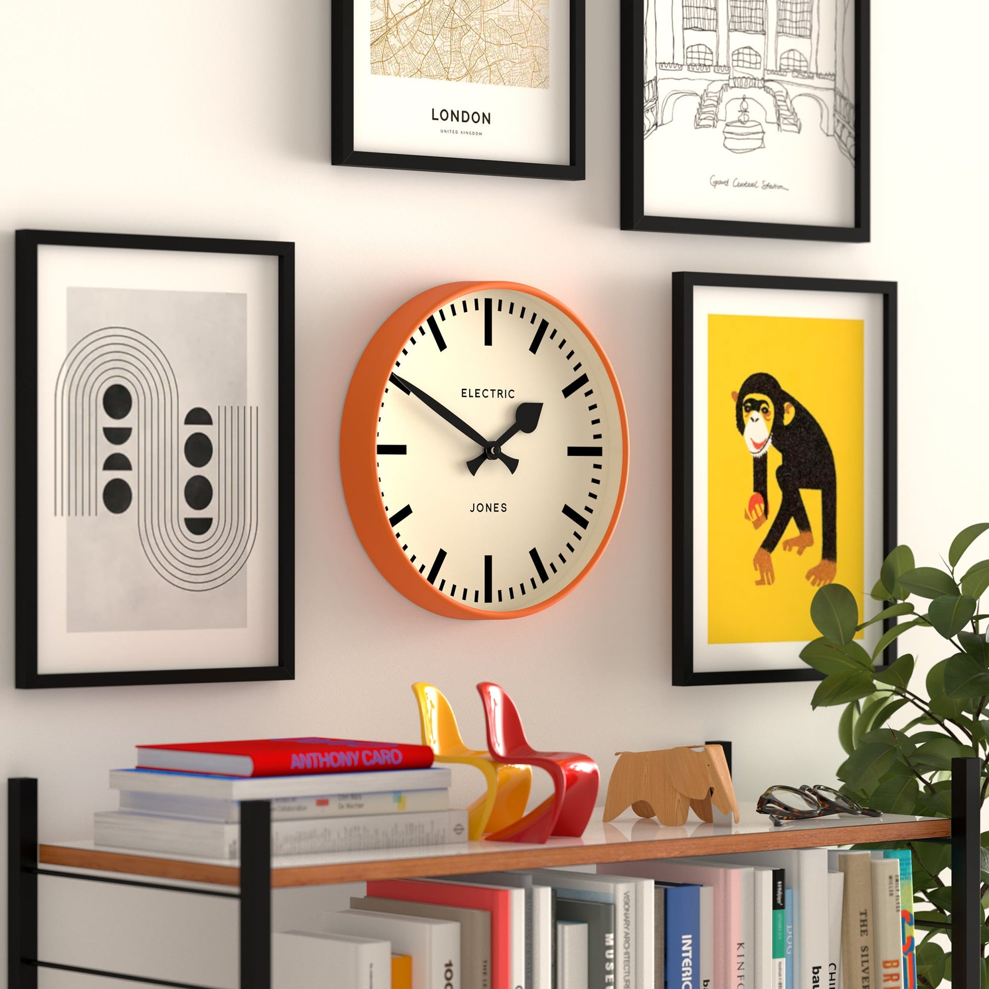 Newgate Jones Railway Wall Clock Orange-Newgate-Mood