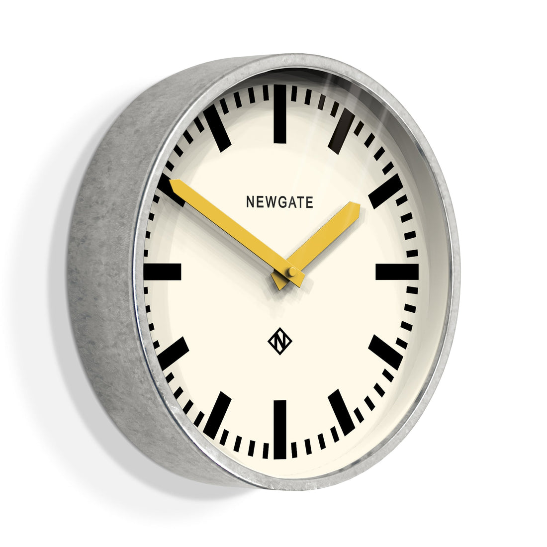 Newgate Luggage Wall Clock Galvanised Yellow Hands-Newgate-Mood