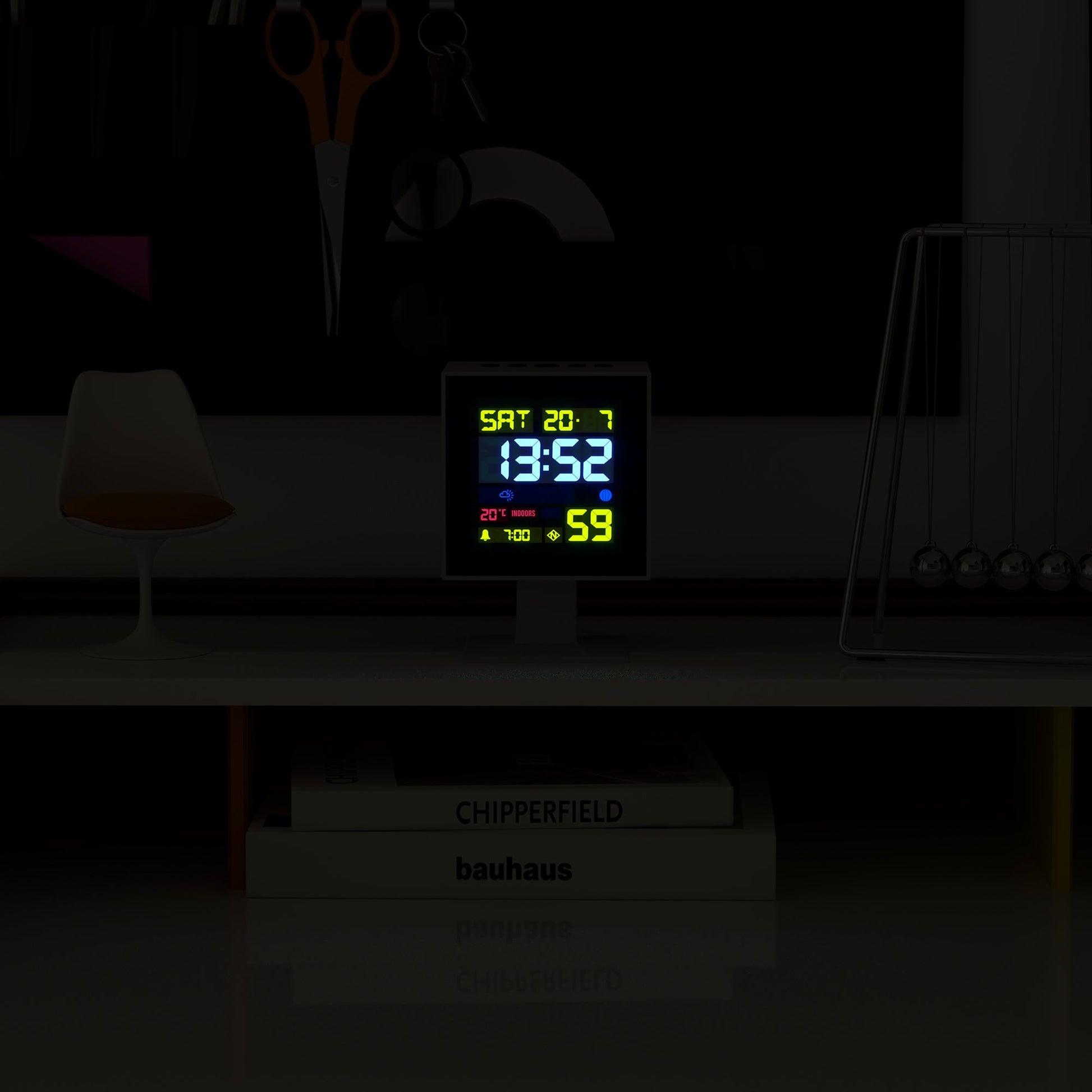 Newgate Monolith Lcd Alarm Clock White-Newgate-Mood