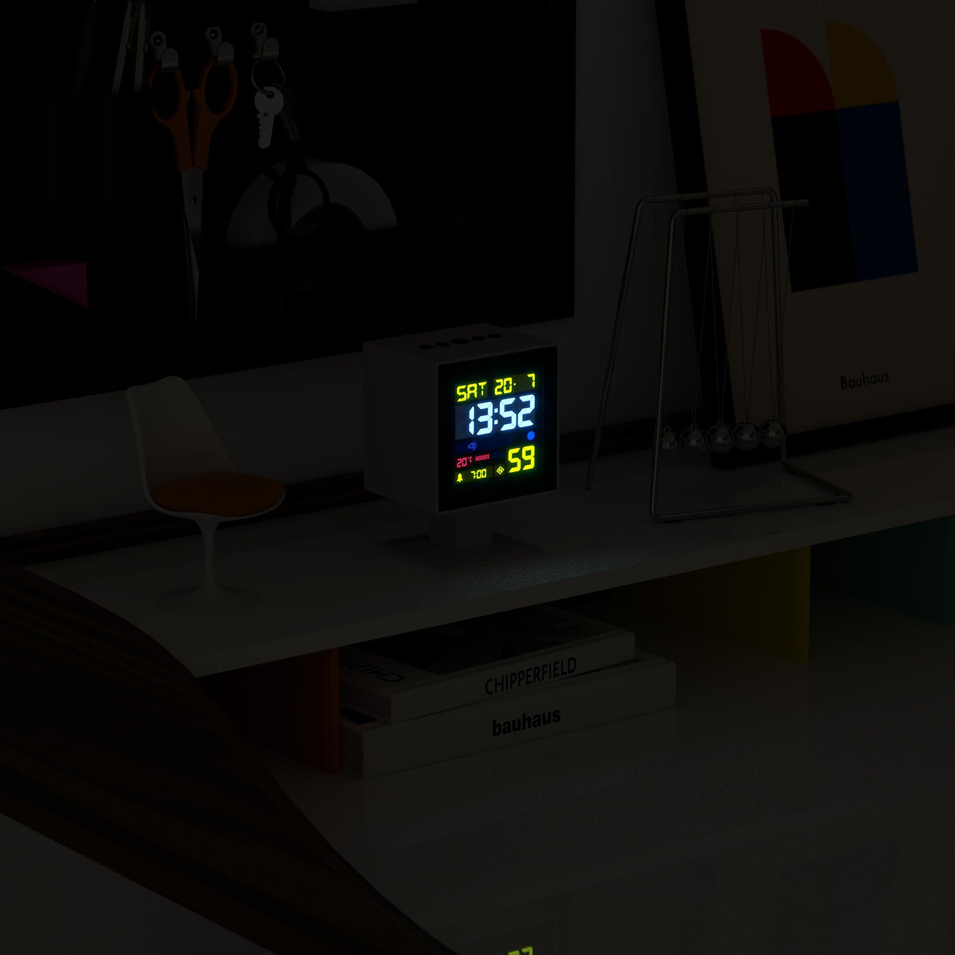 Newgate Monolith Lcd Alarm Clock White-Newgate-Mood