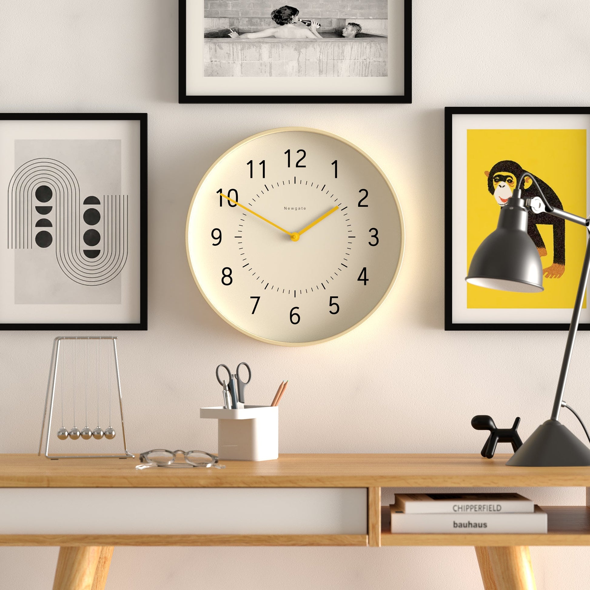 Newgate Monopoly Plywood Wall Clock With Yellow Hands-Newgate-Mood