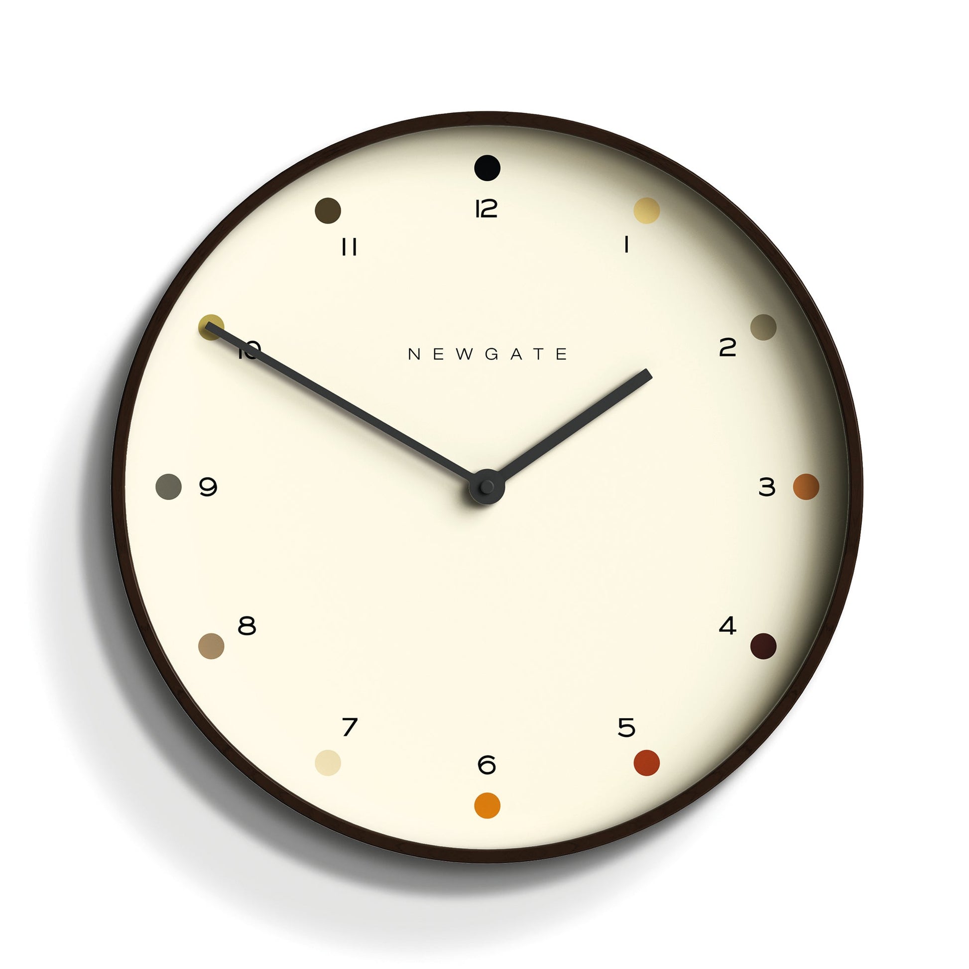 Newgate Mr Clarke Clock Dark Wood Dot Dial 40-Newgate-Mood