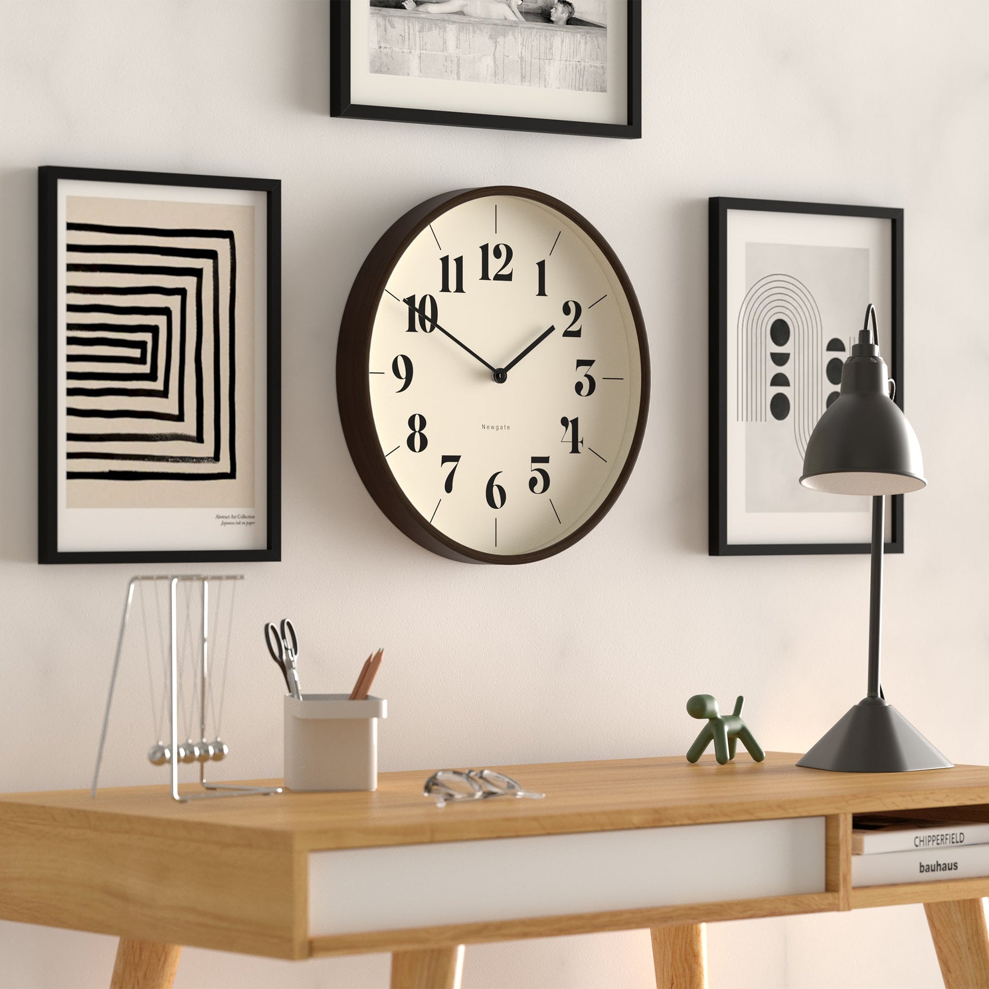 Newgate Mr Clarke Clock Dark Wood Hopscotch Dial-Newgate-Mood