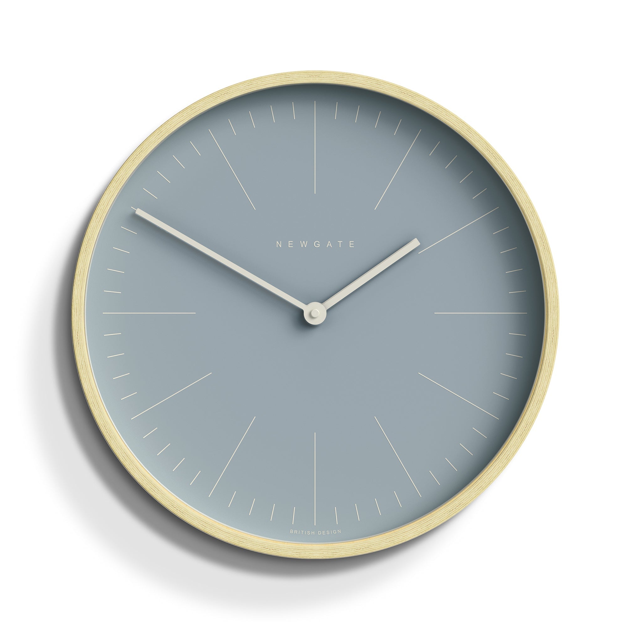 Newgate Mr Clarke Clock Pale Wood Pill Blue Dial 128-Newgate-Mood