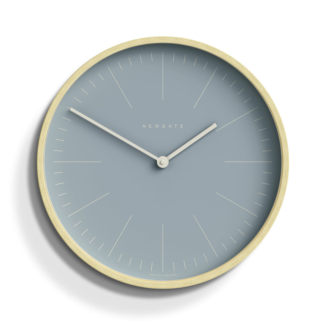 Newgate Mr Clarke Clock Pale Wood Pill Blue Dial 128-Newgate-Mood