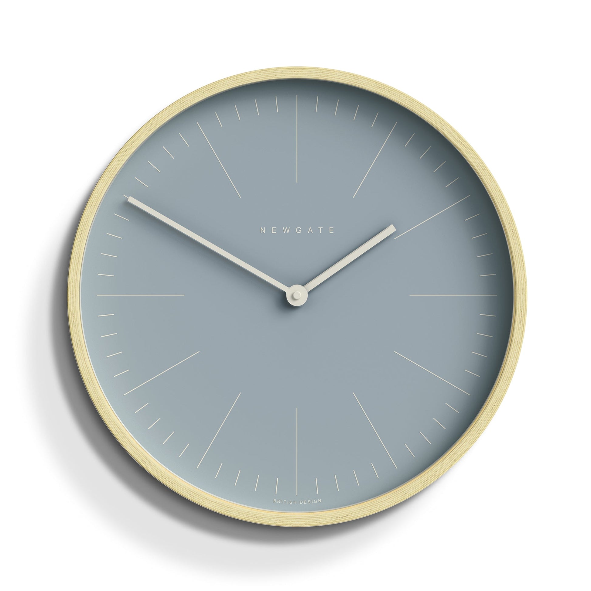 Newgate Mr Clarke Clock Pale Wood Pill Blue Dial 128-Newgate-Mood