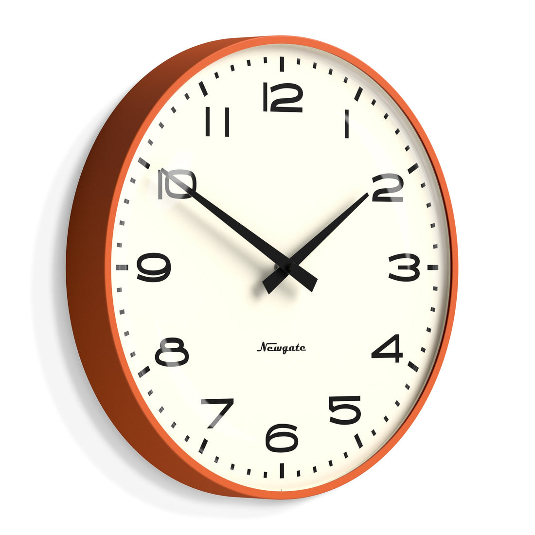 Newgate Radio City Wall Clock Black Arabic Dial - Matte Pumpkin Orange-Newgate-Mood