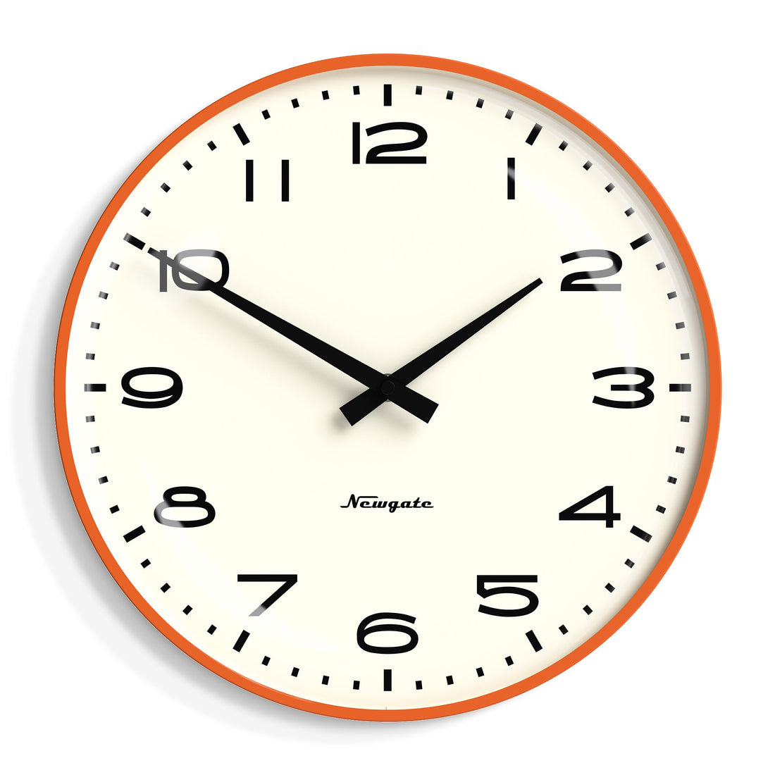 Newgate Radio City Wall Clock Black Arabic Dial - Matte Pumpkin Orange-Newgate-Mood