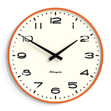 Newgate Radio City Wall Clock Black Arabic Dial - Matte Pumpkin Orange-Newgate-Mood