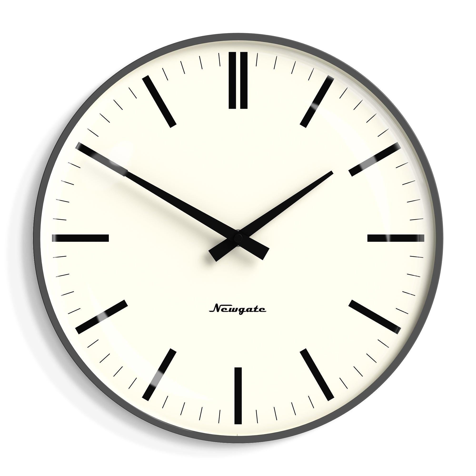 Newgate Radio City Wall Clock Bold Black Marker Dial - Matte Blizzard Grey*-Newgate-Mood