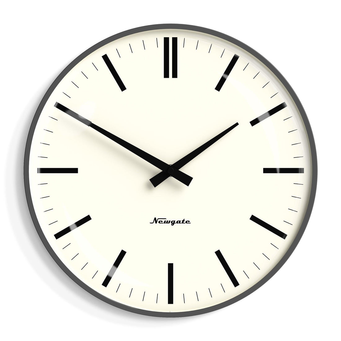 Newgate Radio City Wall Clock Bold Black Marker Dial - Matte Blizzard Grey*-Newgate-Mood