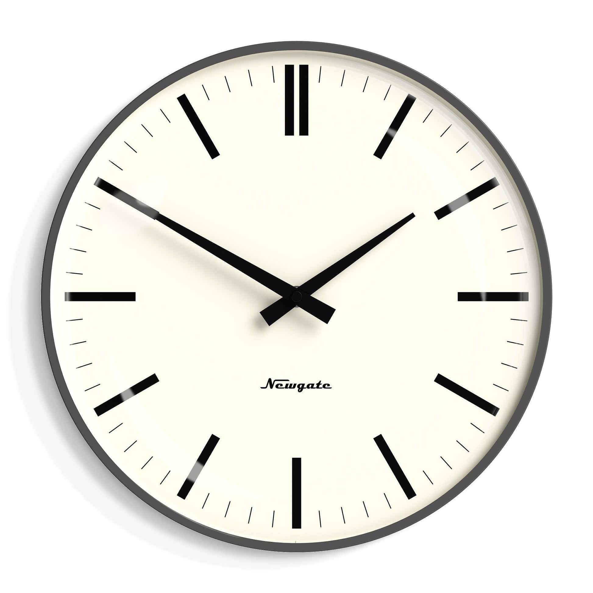 Newgate Radio City Wall Clock Bold Black Marker Dial - Matte Blizzard Grey*-Newgate-Mood