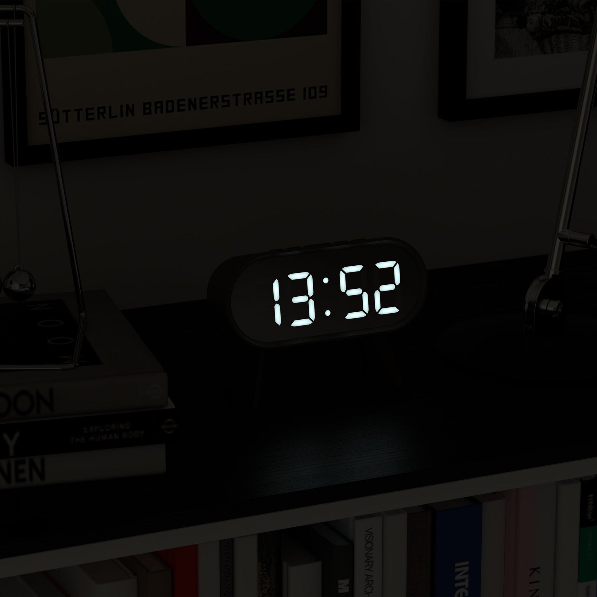 Newgate Space Hotel Cyborg Led Alarm Clock Grey-Newgate-Mood