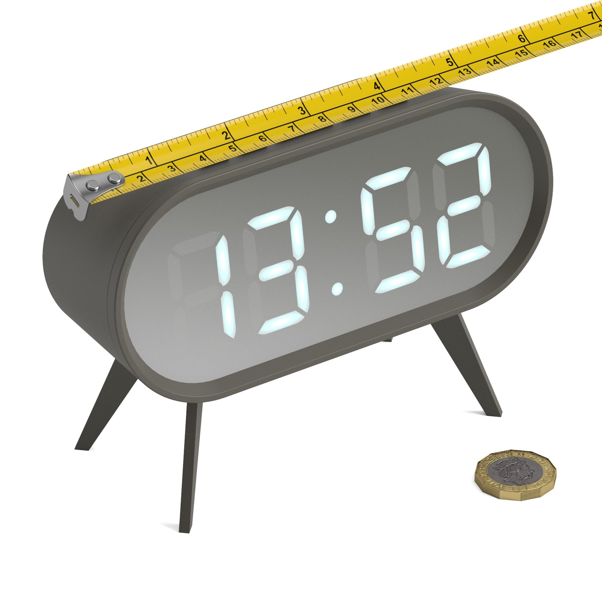 Newgate Space Hotel Cyborg Led Alarm Clock Grey-Newgate-Mood
