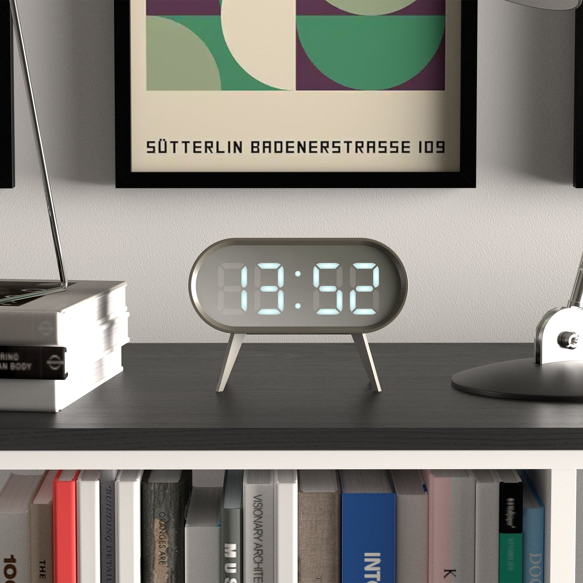 Newgate Space Hotel Cyborg Led Alarm Clock Grey-Newgate-Mood