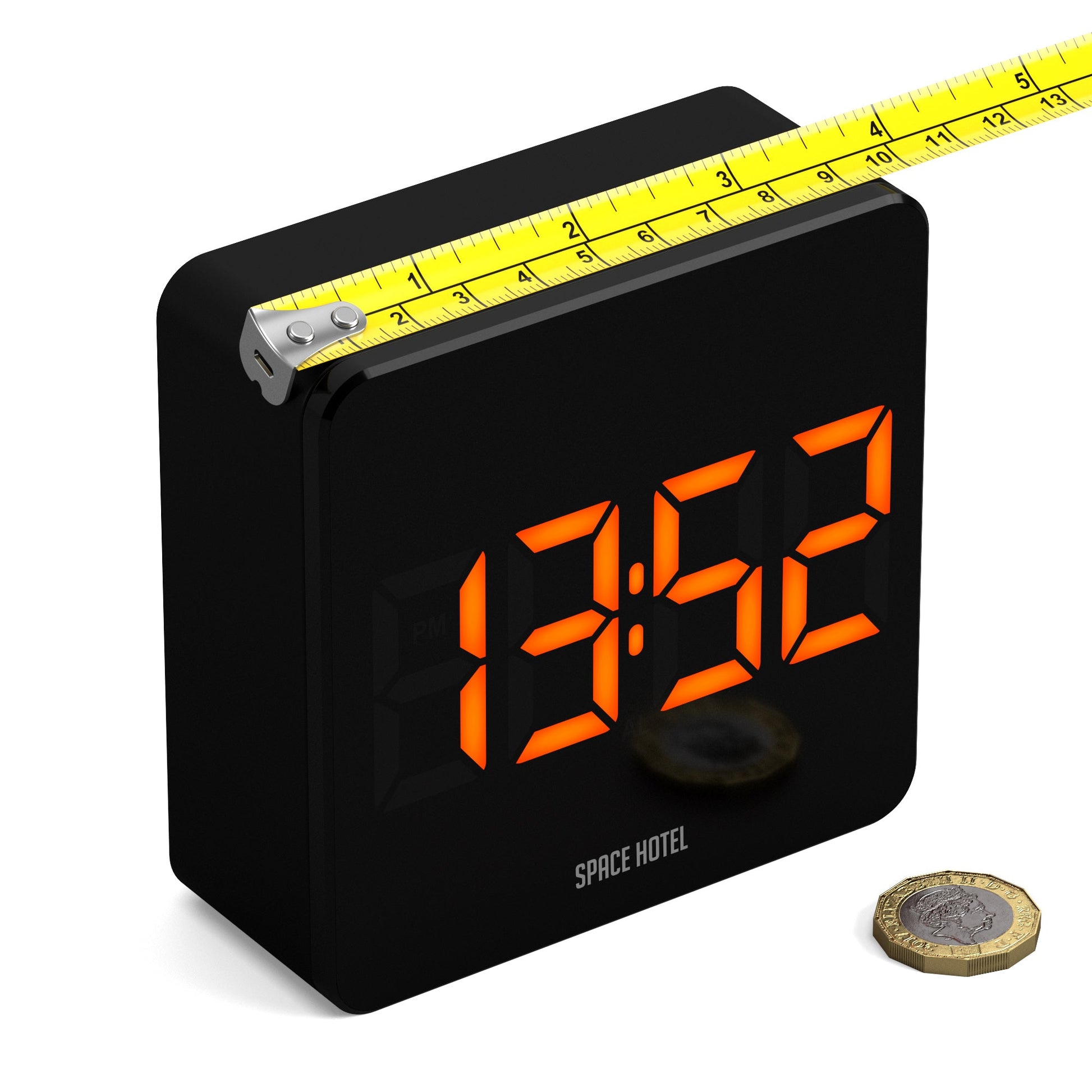 Newgate Space Hotel Orbatron Alarm Clock Black Case - Black Lens - Orange Led-Newgate-Mood