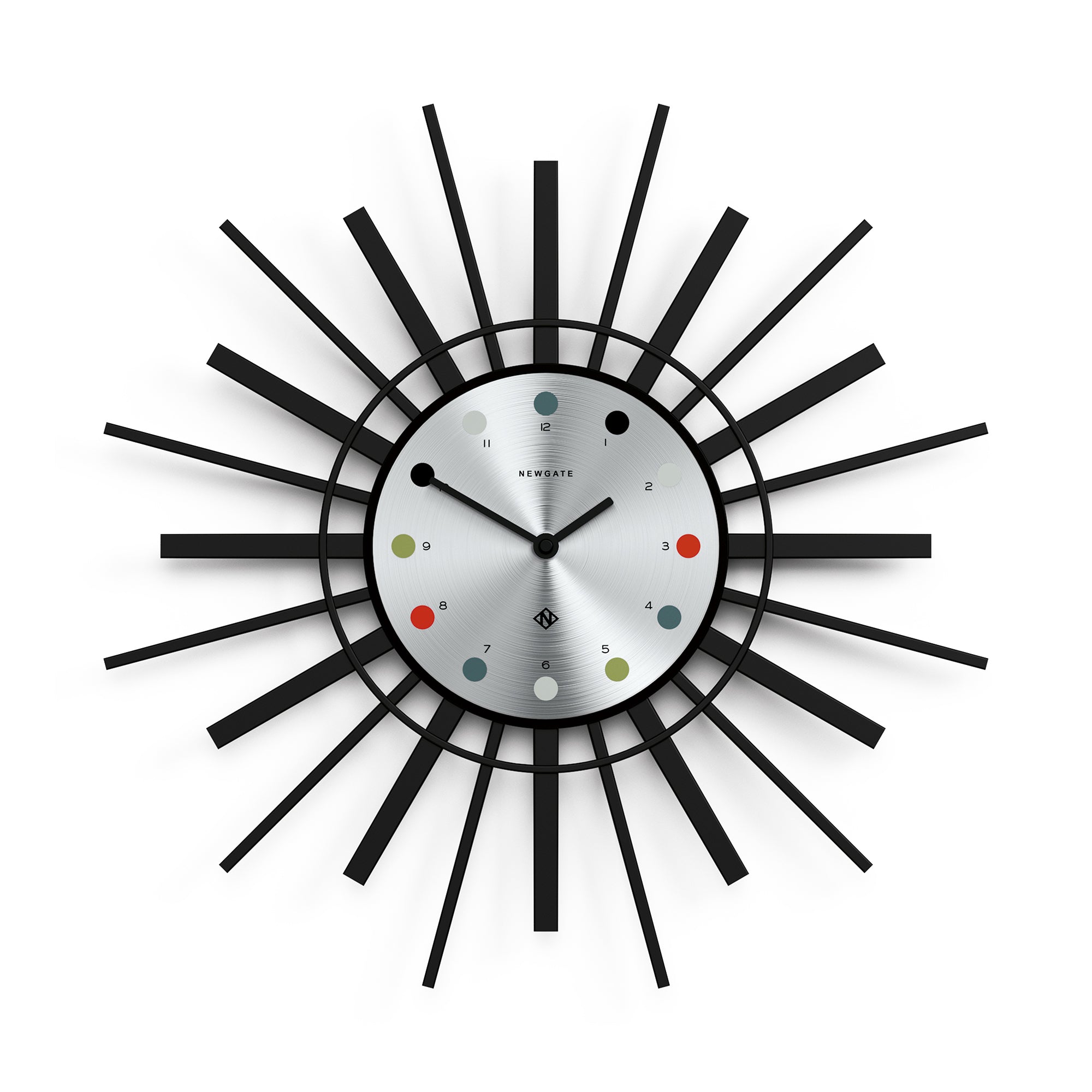 Newgate Stingray Wall Clock Black - Silver Dial*-Newgate-Mood