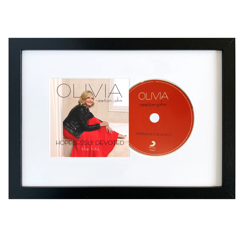 Olivia Newton John Hopelessly Devoted - The Hits CD Framed Album Art-CD Art-Mood