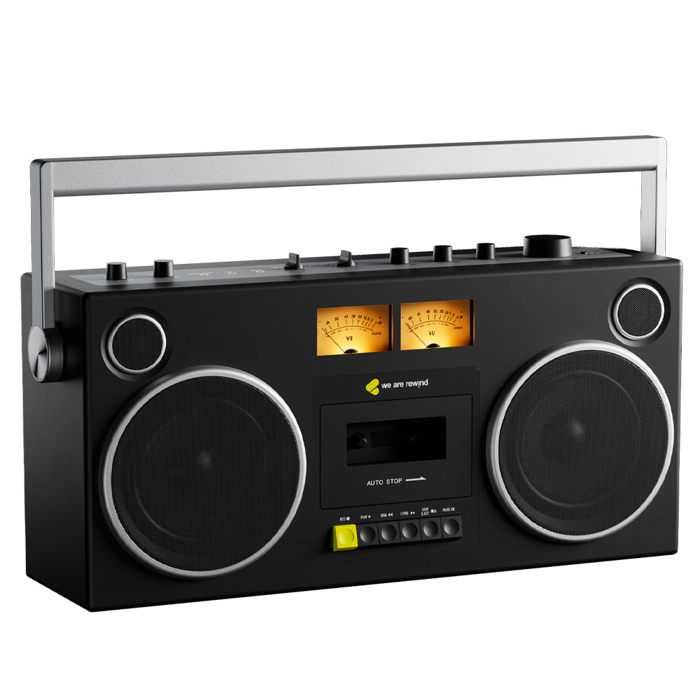 We Are Rewind Getto Blaster Cassette Player & Recorder - Curtis, Black-We Are Rewind-Mood