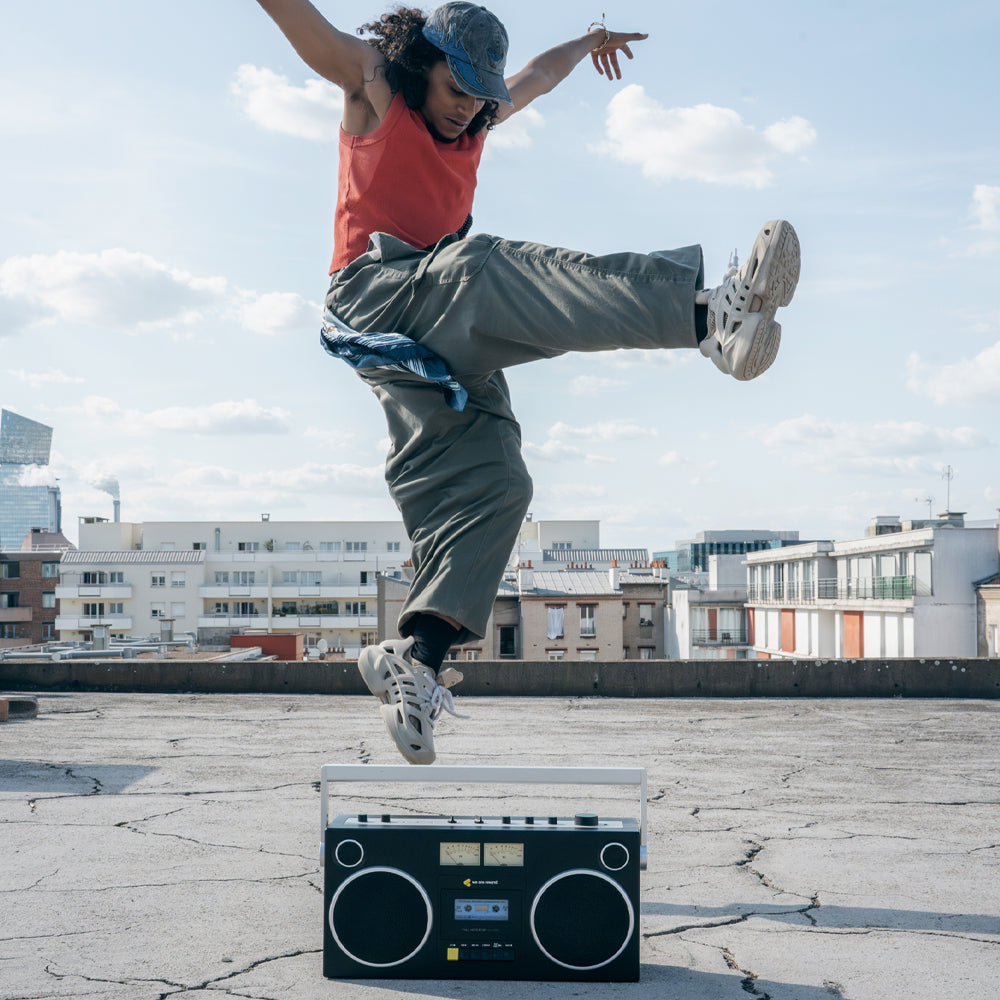 We Are Rewind Getto Blaster Cassette Player & Recorder - Curtis, Black-We Are Rewind-Mood