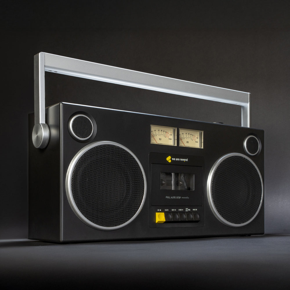 We Are Rewind Getto Blaster Cassette Player & Recorder - Curtis, Black-We Are Rewind-Mood