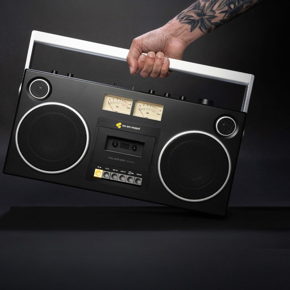 We Are Rewind Getto Blaster Cassette Player & Recorder - Curtis, Black-We Are Rewind-Mood
