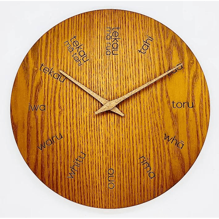Te Reo Clock - Wood-Moana RD-Mood
